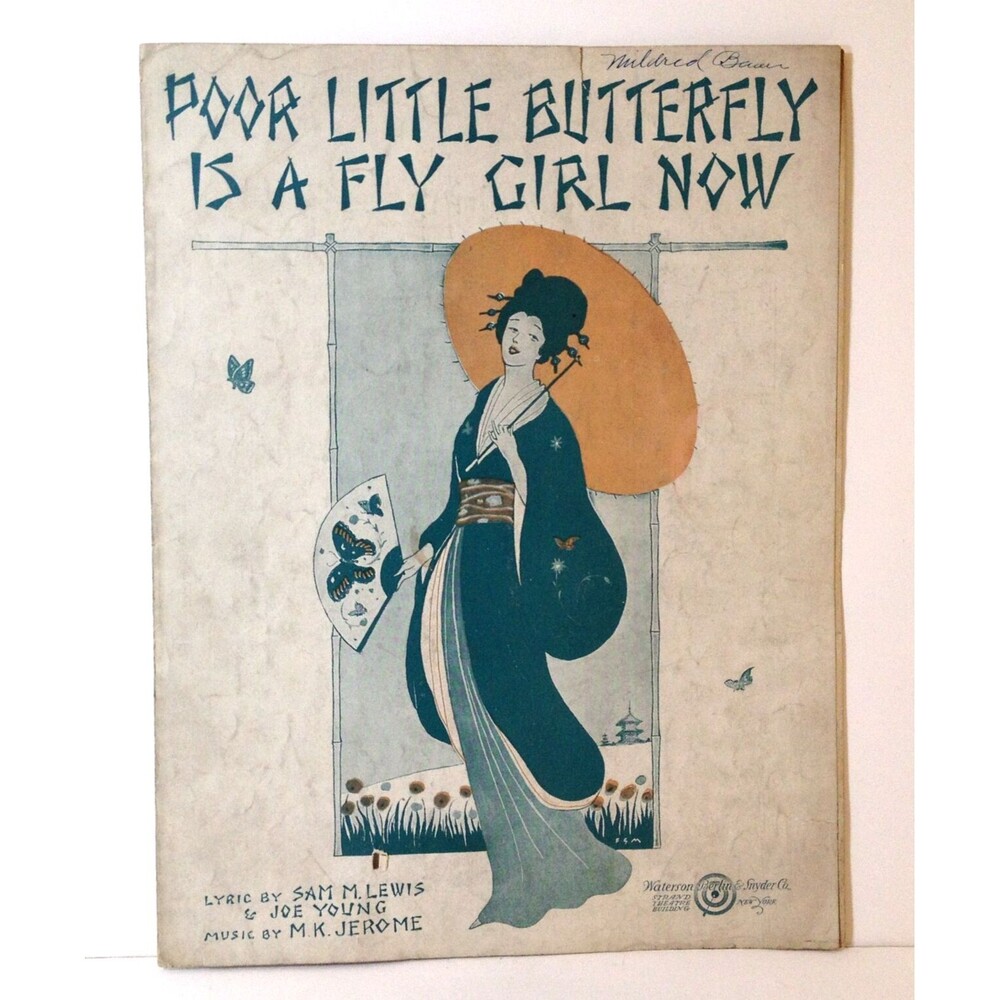 Antique 1919 Sheet Music Poor Little Butterfly Is A Fly Girl Now Lewis Young